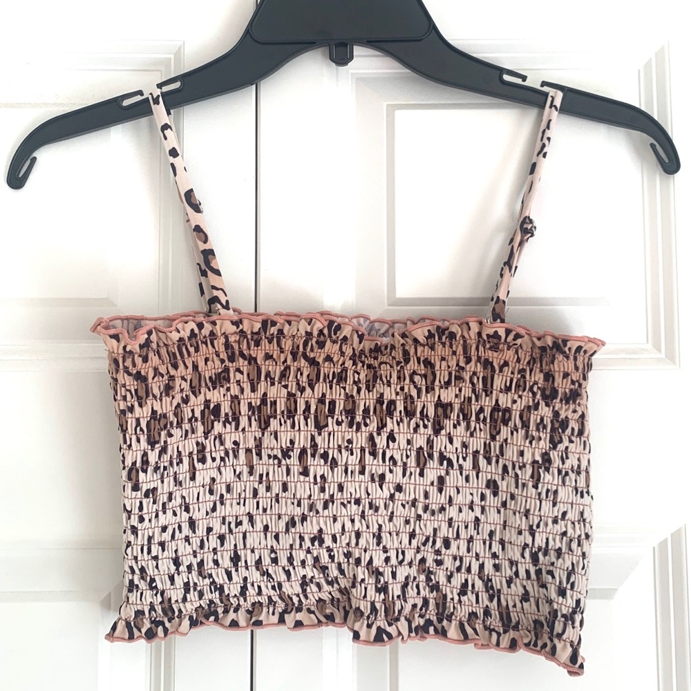Leopard High-Waisted Tube Top Bikini